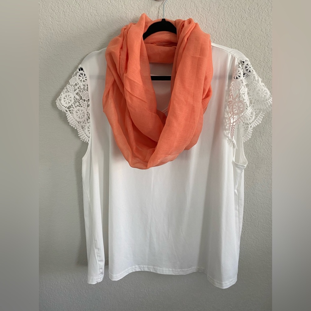 New Peach Infinity Scarf - Lightweight & Stylish